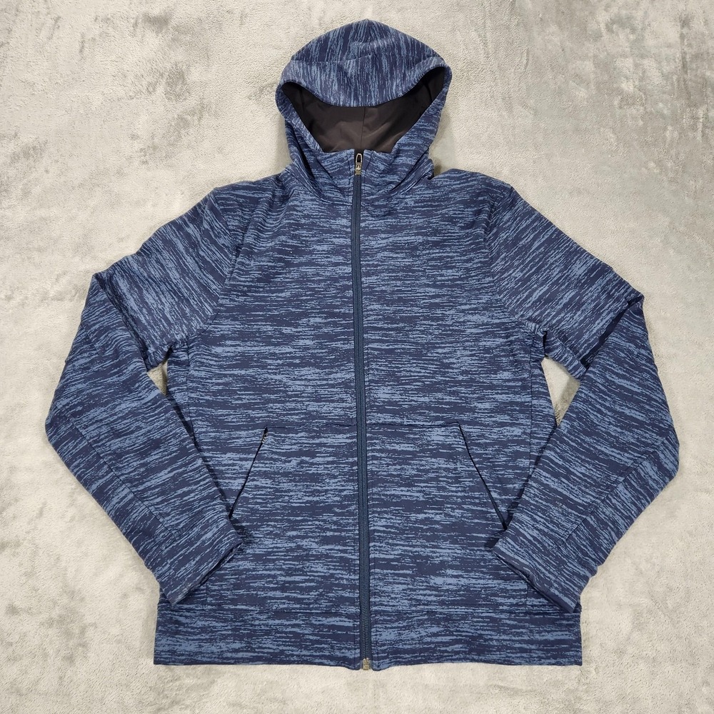Lululemon Jacket Mens Medium City Sweat Space Dye Blue Hooded Full Zip Athletic